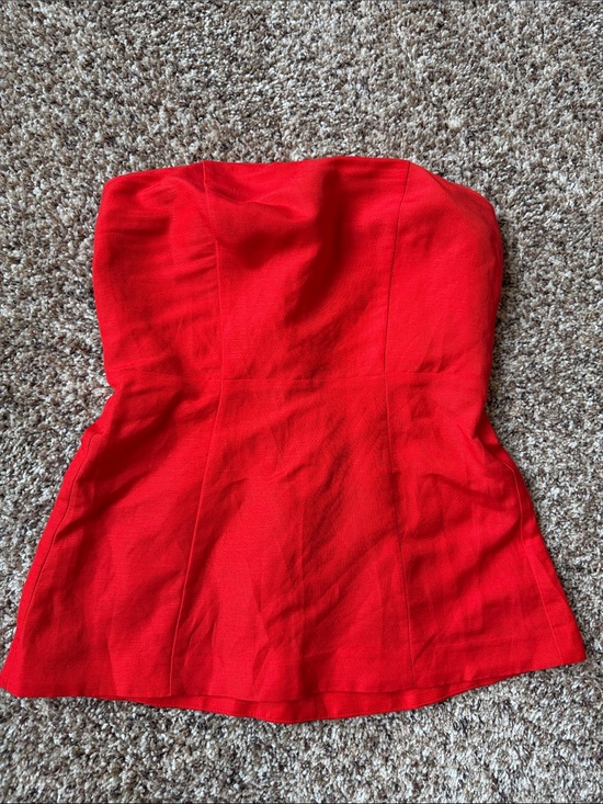 Ann Taylor Tops - Ann Taylor Strapless Coral Peplum Top